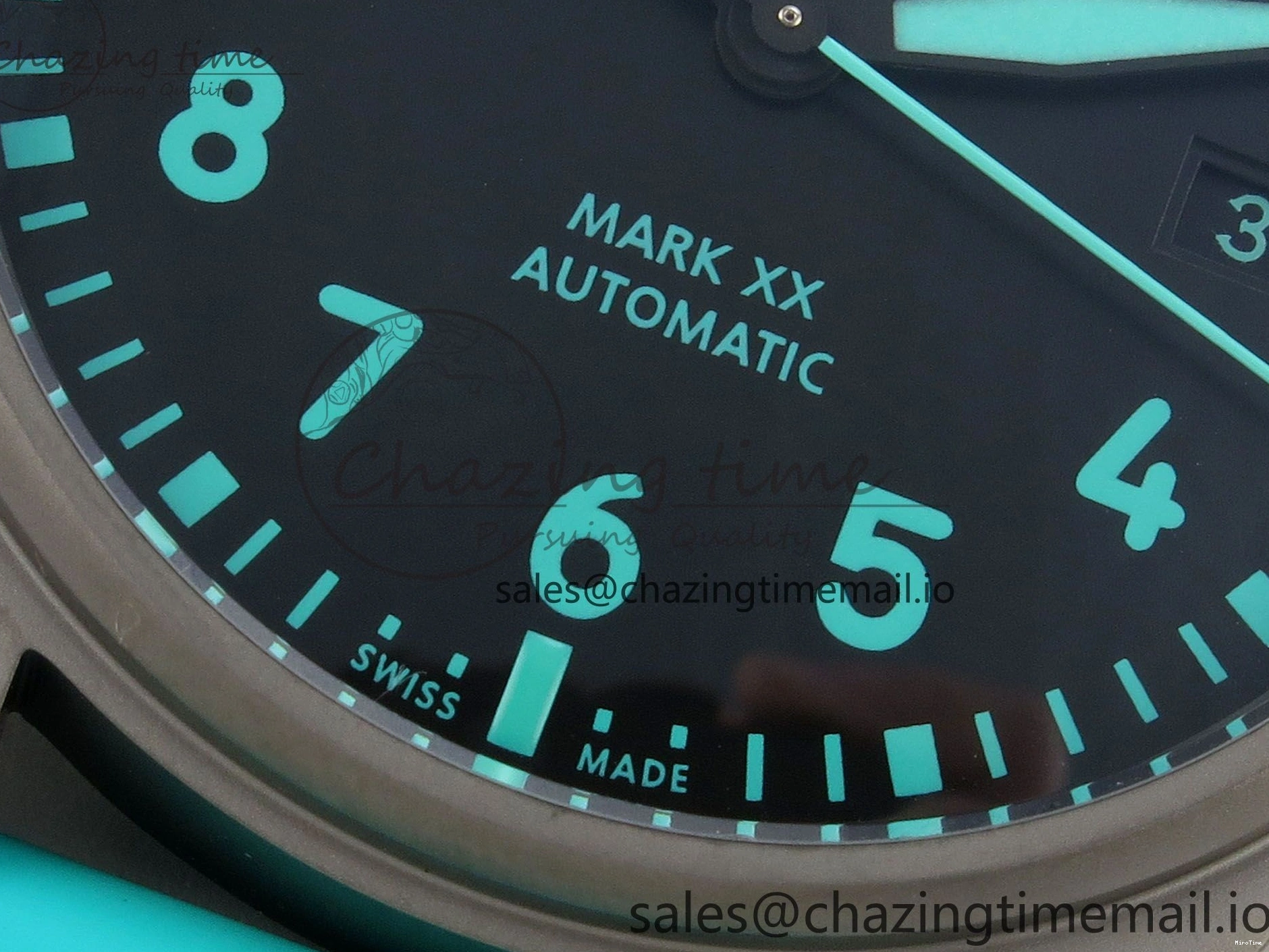 MIROTIME 0102 Pilot Mark XX BLSF 1:1 Best Edition Black Blue Dial on Blue Rubber Strap MIYOTA Sleek 6989